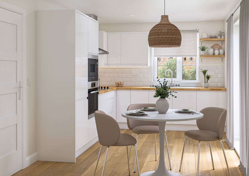 Second Nature Arlo handleless kitchen in white